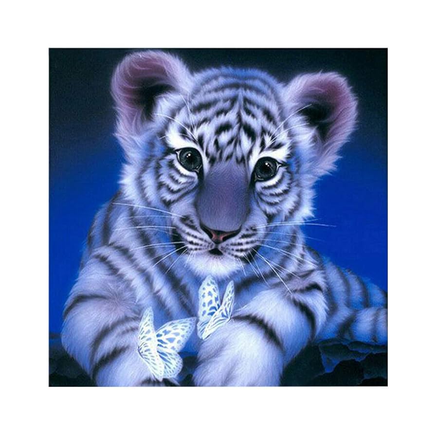 絵画 虎 アート タイガー ダイヤモンドアート☆完成品☆虎タイガー寅☆一点物☆絵画☆壁